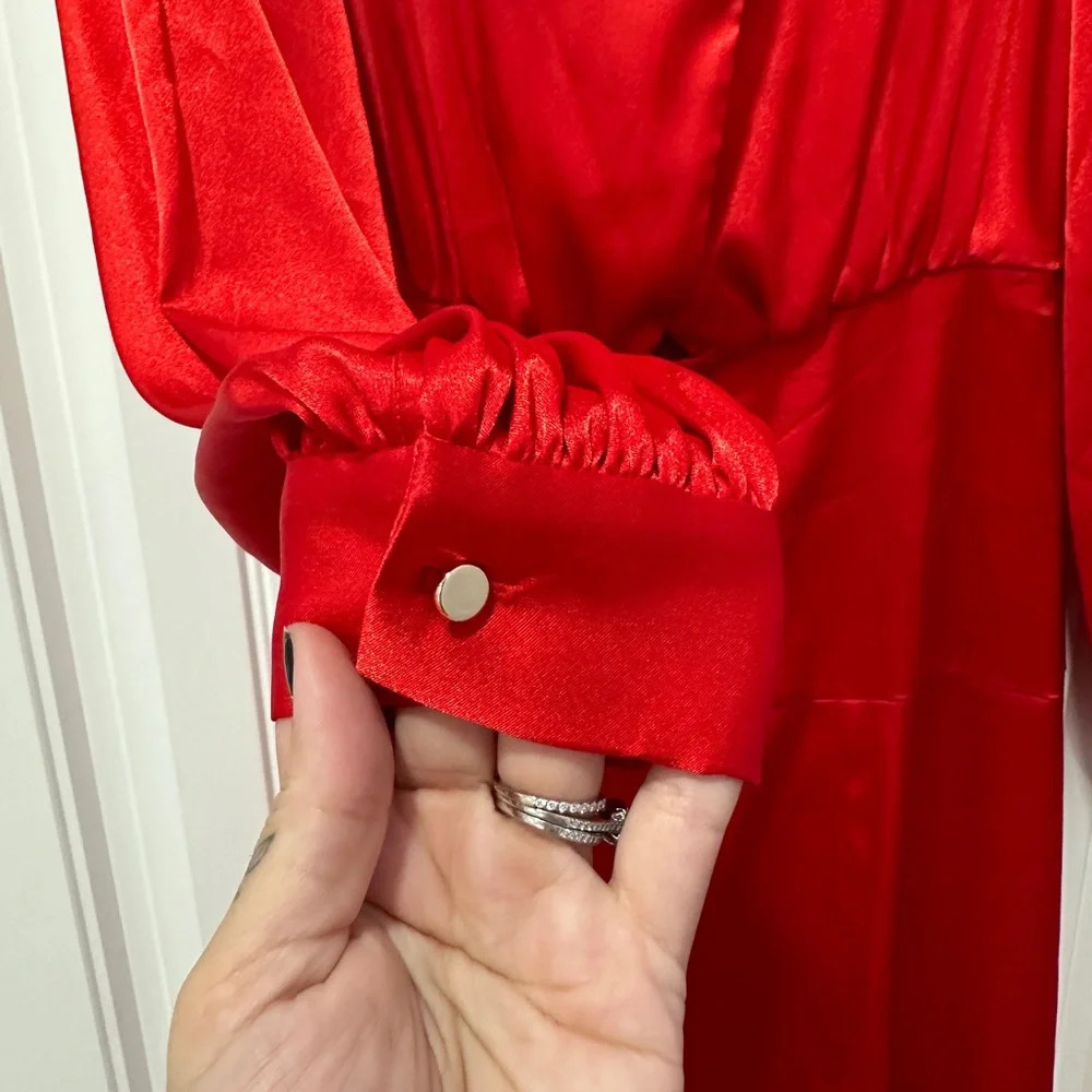 Topshop | Red Satin Cutout Dress - New with tags | Size: 2 - Picture 4 of 6